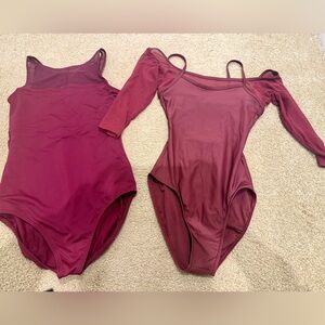 Burgundy Leotard Set, Eurotard dance wear (size s) and Wear Moi (size XS)